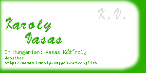 karoly vasas business card